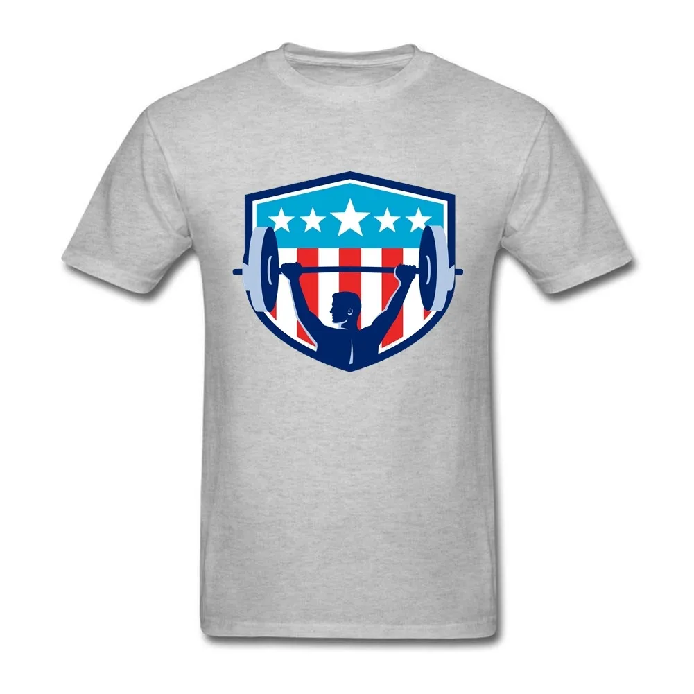 قميص شعار الاثقال رفع الحديد الخلفية العلم درع الرجعية حزب جديد T قميص تصميم أبيض قصير كم حجم كبير