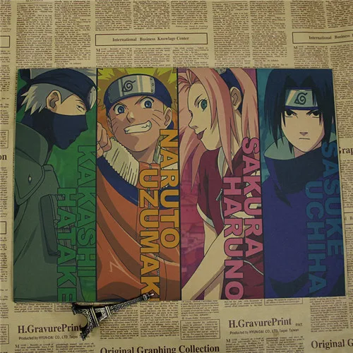 Винтаж аниме мультфильм Узумаки постер Naruto бар Детская комната Домашний декор комиксы Наруто ретро крафт-бумага живопись Наклейка на стену - Цвет: Style 20