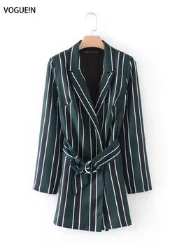 

VOGUEIN New Womens Sexy Striped Long Sleeve Bow Belt Shorts Jumpsuit Playsuits Wholesale