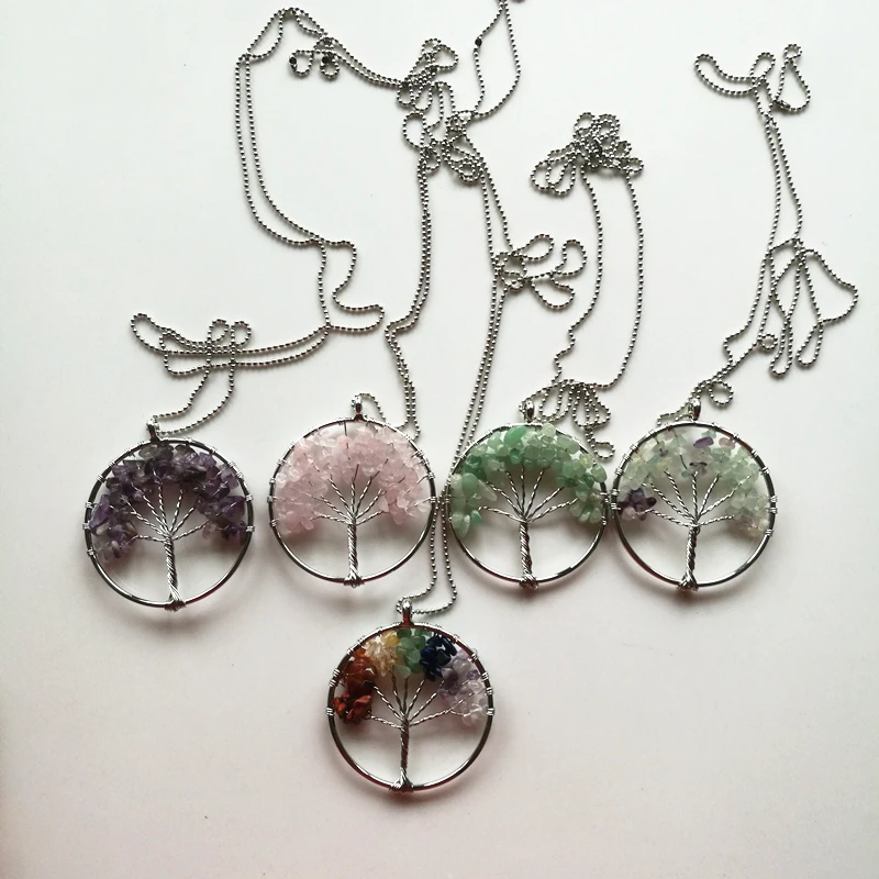 

Various Colorful Life Tree with Natual Stones Car pendant Hanging Ornament