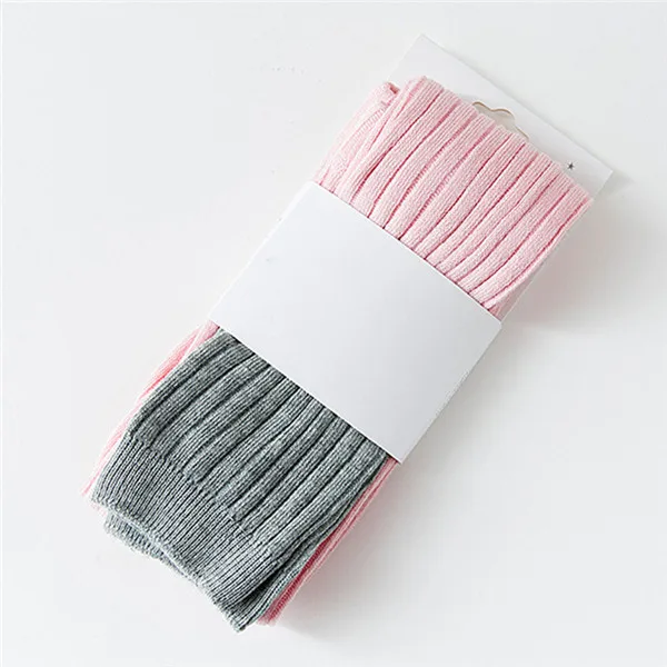 pink gray Вязаные леггинсы для девочек ярких цветов в стиле пэчворк; осенне-зимняя одежда; теплые штаны для девочек; одежда для детей; детские леггинсы для девочек - Цвет: pink gray