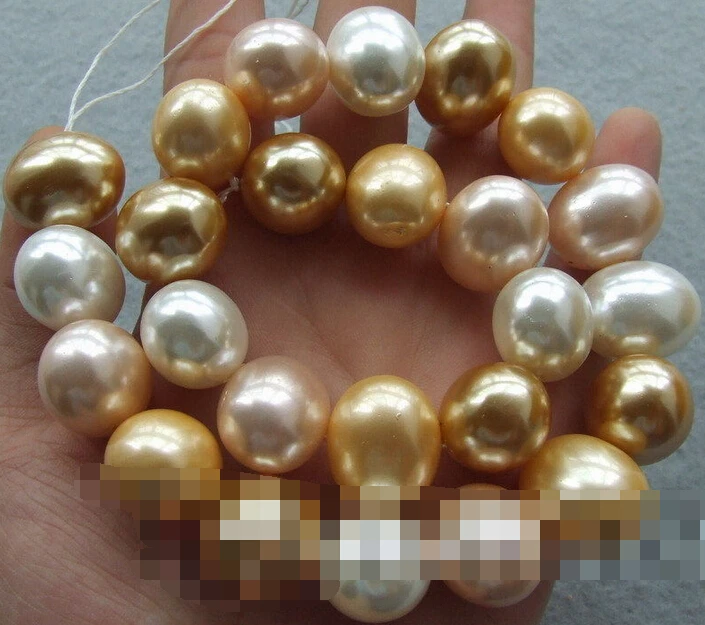 

free shipping 06506 Multi Color Sea Shell Pearl Drum Beads