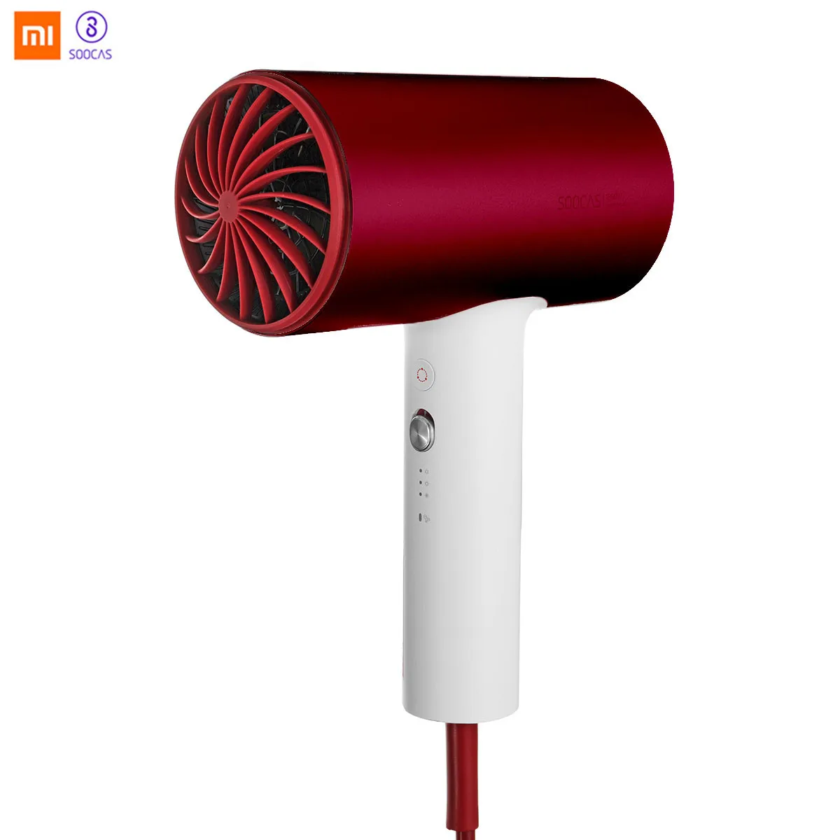 

Xiaomi SOOCAS H3S Upgraded Version Anion Hair Dryer Negative Ion 360-degree Rotatable Red 1800W Quick Dry Hair Dryer