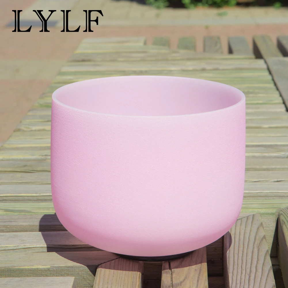 10Inch Rose Pink Colored Frosted Quartz Crystal Singing Bowl Meditation | Спорт и развлечения