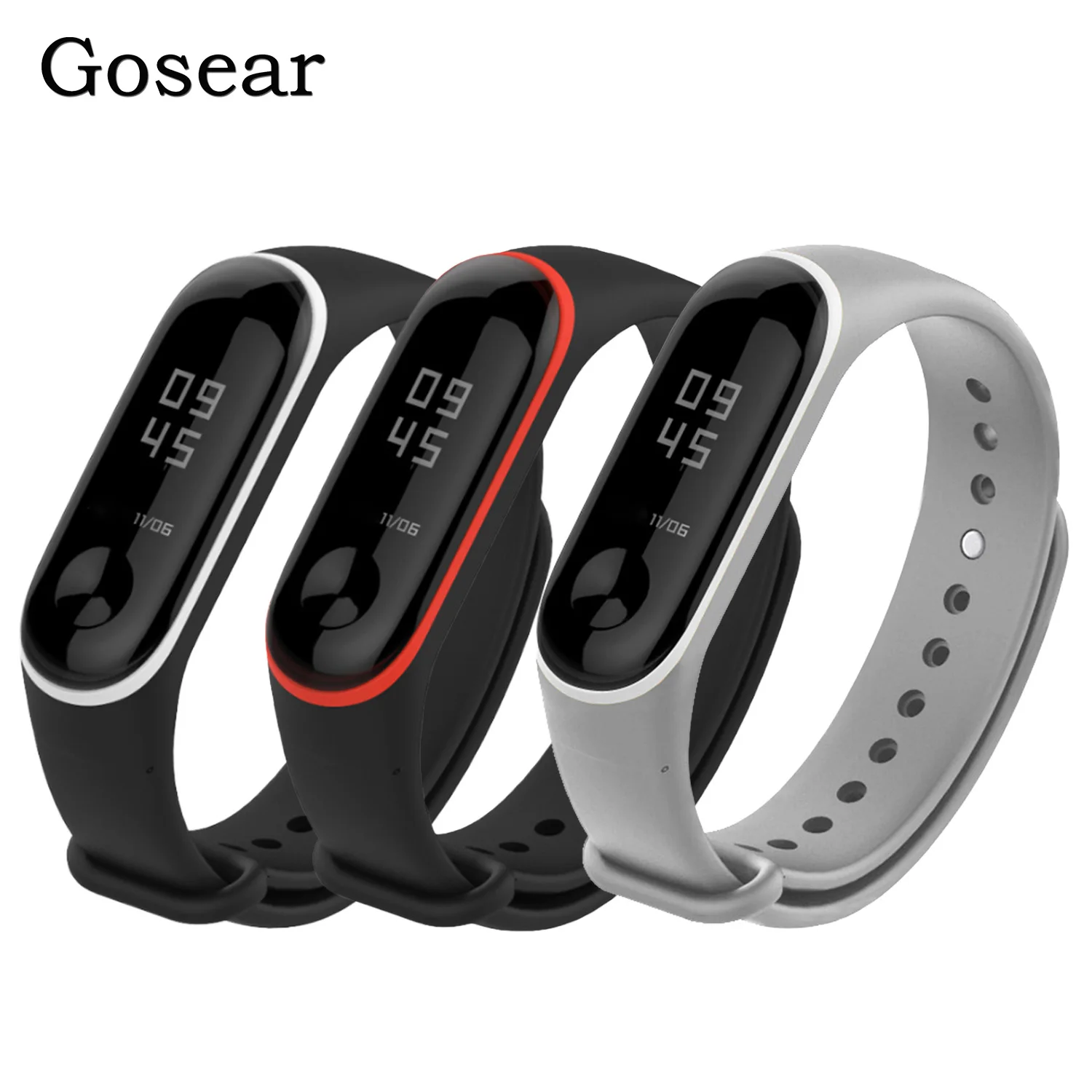 Сменный ремешок Gosear из термопластичного эластомера для Xiaomi Xiami Xiao Mi Band 3 4 Miband Band3
