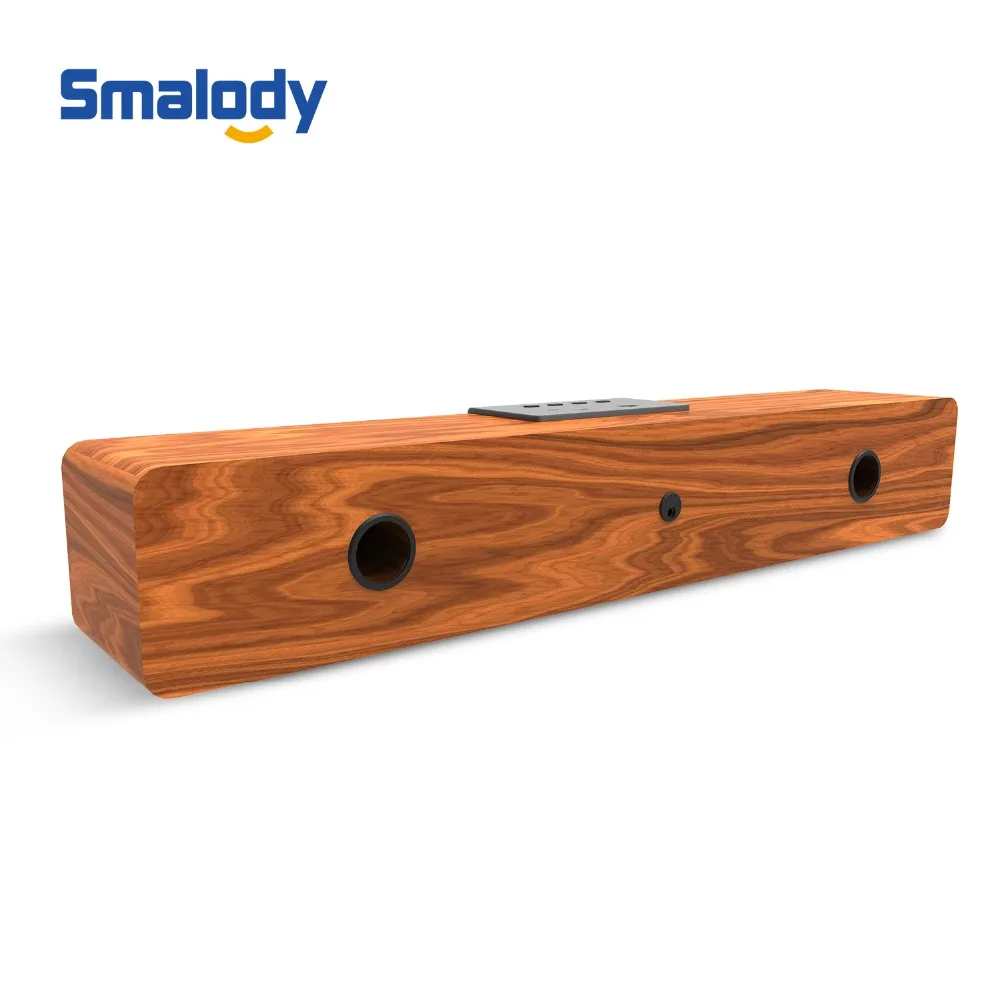 Smalody 20 Вт Саундбар беспроводной Bluetooth v5.0 TWS мощный стерео Деревянный Динамик