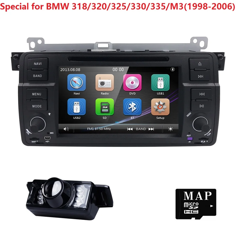 

Wholesale! Two Din 7Inch Car DVD Player For BMW/E46/M3/Rover 75 Support GPS Navigation Radio FM/AM SWC BT RDS MirrorLink CAM MAP