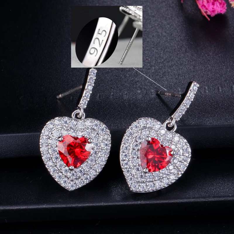 Женские серьги подвески из серебра 925 пробы с фианитами|jewelry nose|jewelry colorjewelry settings and