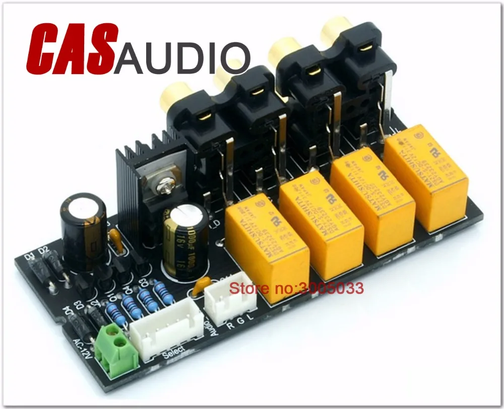 4 channel Stereo Audio Signal Input Selection Relay Switching Boardin