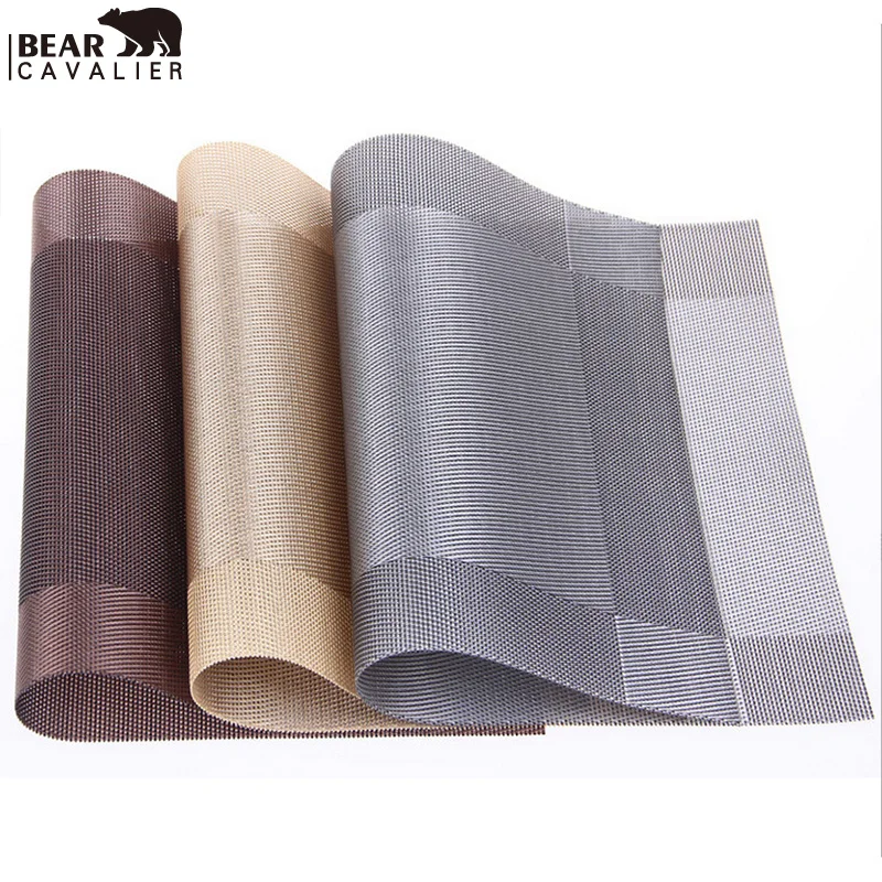 

4 Pcs/lot Placemat fashion pvc dining table mat disc pads bowl pad coasters waterproof table cloth pad slip-resistant pad