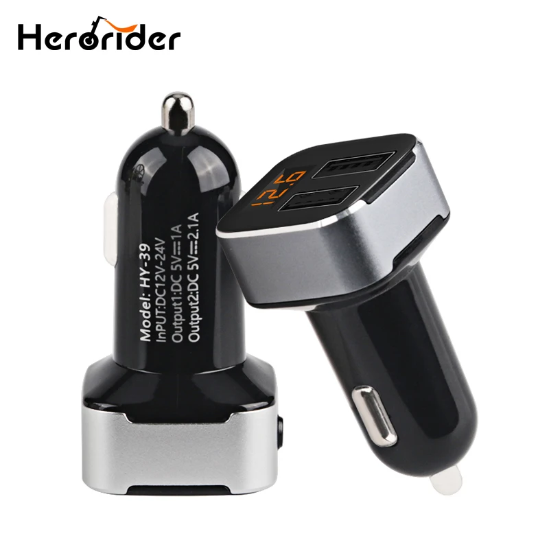 Herorider 2 Порты и разъёмы автомобиль Smart телефон Зарядное устройство Quick Charge Dual USB Авто Зарядное устройство вольтметр адаптер гнездо