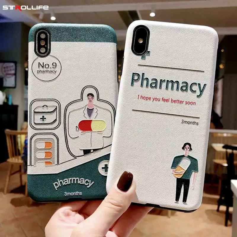 STROLLIFE Relief Funny Pill Phone Case for iPhone X XS Max XR Cute