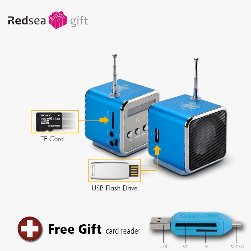 

TF card usb disk mini speaker with holder and mp3 fm radio music speaker
