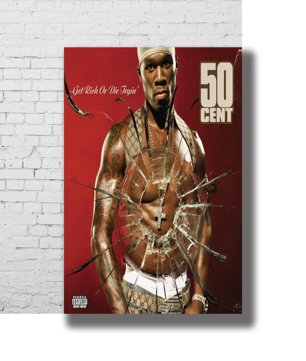 50 Cent Rich Or Die Trying Wall Sticker Home Decoration Silk Art Poster Painting Calligraphy Aliexpress