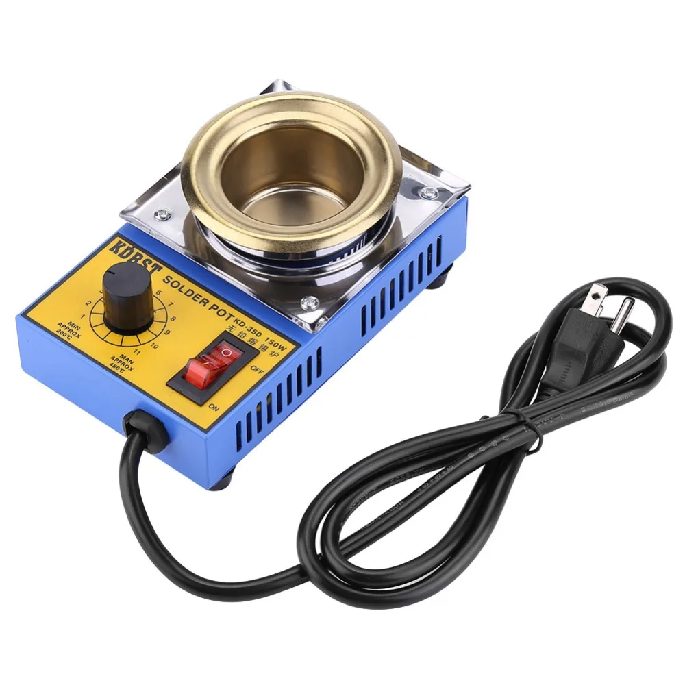 

110V 150W Lead-free Solder Pot Soldering Desoldering Bath Titanium Plate 50mm Adjustable Electric Solder Bath (US Plug) New