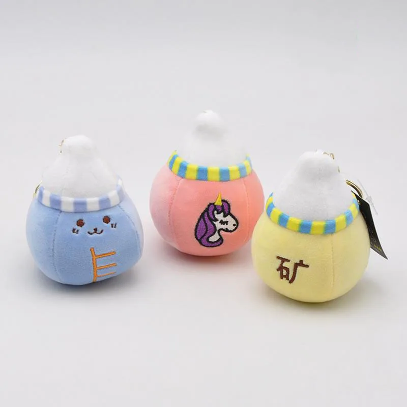 

1pc Creative Fashion Cartoon Feeding bottle keychain Bag Pendant Stuffed Plush Toys for kids gift