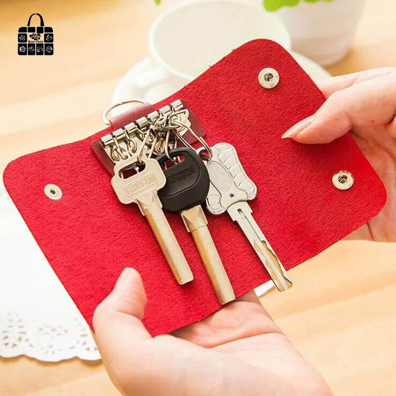 

1pc RoseDiary New Fashion Key Wallets Women and Men Faux Leather Keychain Holder Bag Purse Case PU Leather Bags For casual style