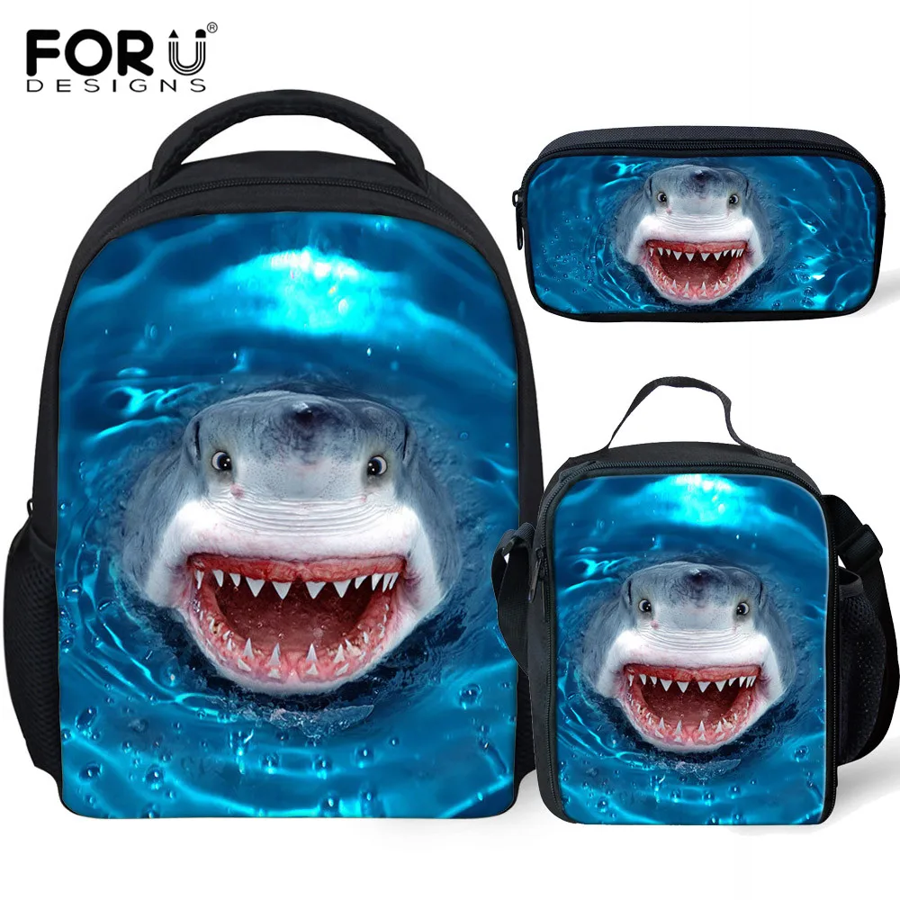 FORUDESIGNS 3 шт./компл. школьная сумка с рисунком акулы для малышей детского сада мини