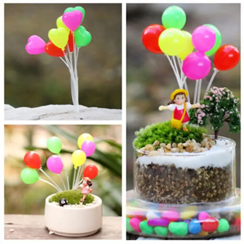 Cute Mini Dolls Home Garden Simulation Colorful Balloons Micro Landscape Garden Decorations Christmas Gift Miniatures