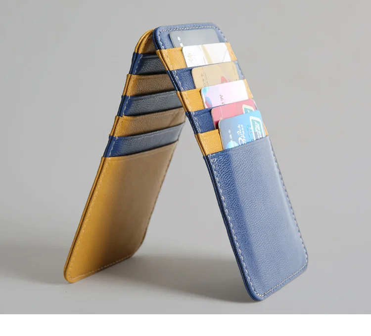 

SIKU leather men's card holder brand sheepskin business card holder wholesale wallet case