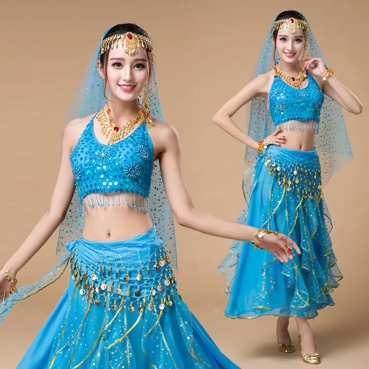 

4pcs Set Performance Woman Belly Dance Costume Bollywood Gypsy Costumes Women Belly Dance India Egypt Dancing Dress Dnacewear