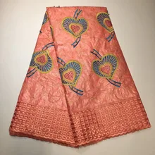 Парча жаккардовая ткань Базен brode getzner бассейна riche Анкара ткань парча в Гвинейском стиле 5 ярдов/setXLZ-4