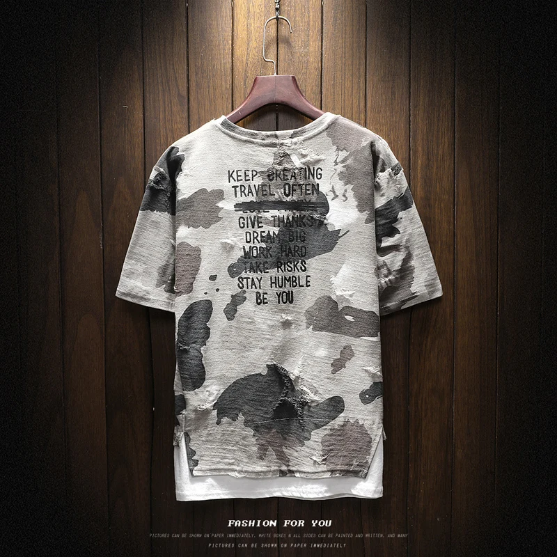 Мужская камуфляжная футболка с коротким рукавом в стиле милитари|brand t shirt|designer