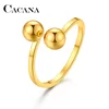 CACANA  Stainless Steel Rings For Women Double Ball Engagement Fashion Jewelry Rings For Male Party Wedding ► Photo 1/6