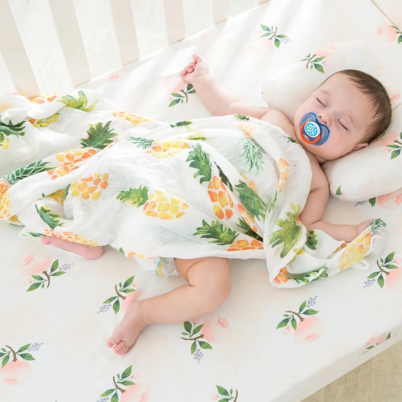 Детское одеяло из муслина обертывание пеленок из хлопка и бамбукового волокна детское одеяло для новорожденного бамбуковый муслин Одеяло s 115x120 см