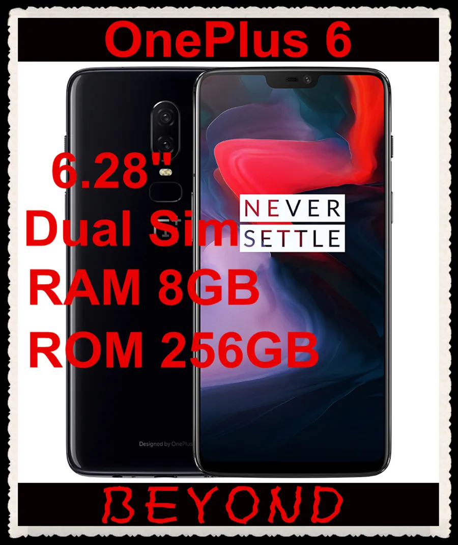 

Original OnePlus 6 256GB ROM 8GB RAM Snapdragon 845 Octa Core 6.28" Dual 20MP+16MP Android 8.1 Dash Charge Mobile Phone