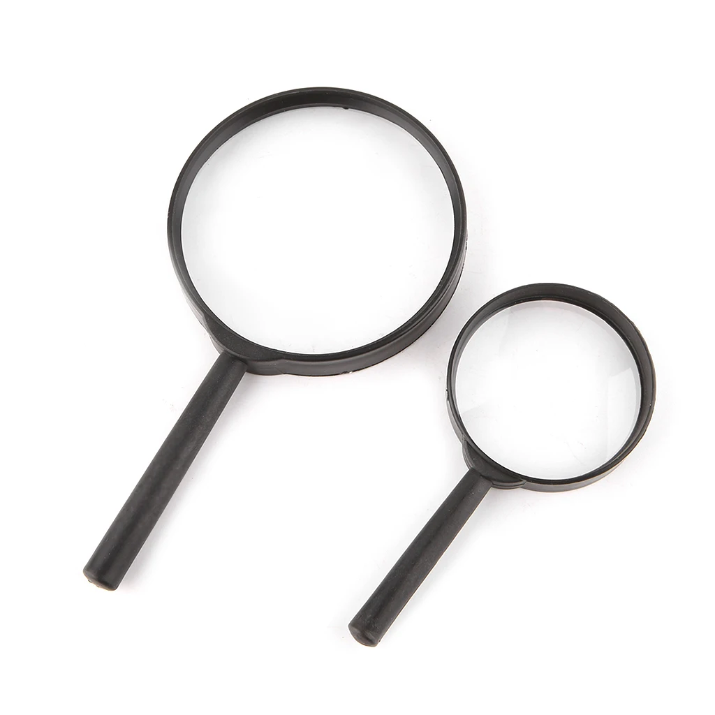 

2pcs 5X Plastic Handheld Magnifier Portable Magnifying Glass Reading Eye Loupe