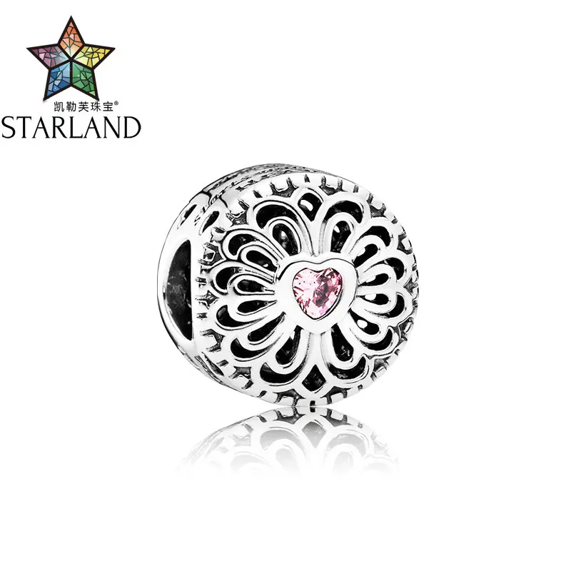 

Starland Fashion Genuine 925 Sterling Silver Letter Love & Friendship Pink CZ Beads Fit Original Charms Bracelet Women Jewelry