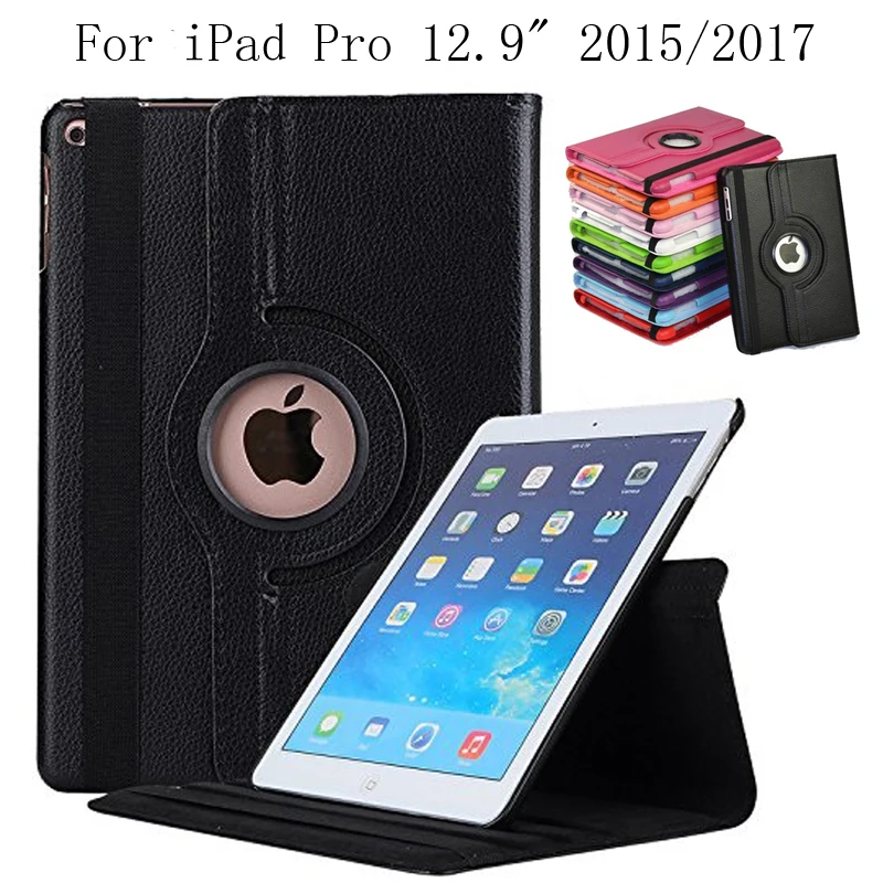 

For iPad Pro 12.9 Inch 2015/2017 Case, Luxury 360 Rotating Stand PU Leather Case Cover with Auto Sleep Wake Multi-Angle Viewing