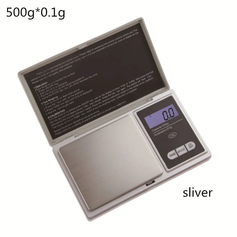 Цифровые точные весы для золотых ювелирных изделий 0,1 г 0,01 г Карманные весы электронные чаши весов из нержавеющей стали г/унций/ст/г/ОЗТ/ - Цвет: sliver500g0.1g