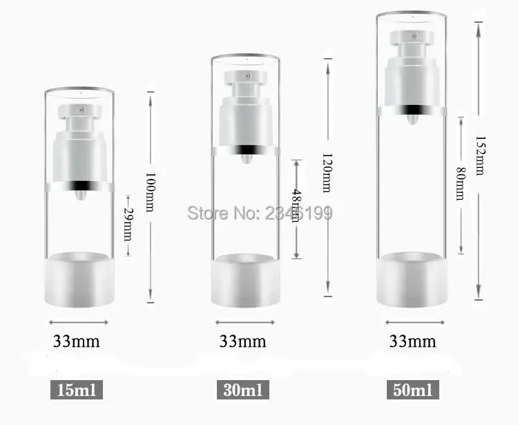 С беззвучным механизмом 15 мл пустой лосьон насос 30 мл безвоздушная бутылка с пульверизатором белый 50 мл пластмассовая Вакуумная бутылка