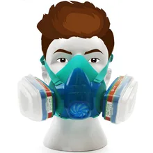 Респираторная Пылезащитная Маска Защитная маска Активированный уголь Анти-пыль органические газ и паров фильтр картридж лицевой щит GMZ014