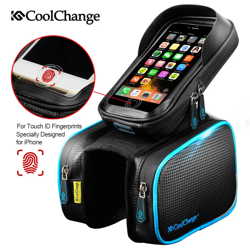 CoolChange Bicycle Frame Front Head Top Tube Waterproof Bike Bag&Double IPouch Cycling For 6.0 in Cell Phone Bike Accessories CoolChange Bicycle Frame Front Head Top Tube Waterproof Bike Bag&Double IPouch Cycling For 6.0 in Cell Phone Bike Accessories