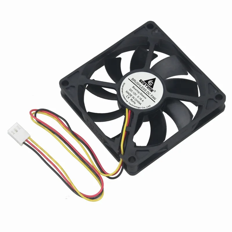 

10 Pcs Gdstime 80x80x15mm 12V 80*80*15mm PC Case Brushless Motor DC Cooling Fan 80mm x 15mm 8015S 8cm Three Wires 3Pin FG