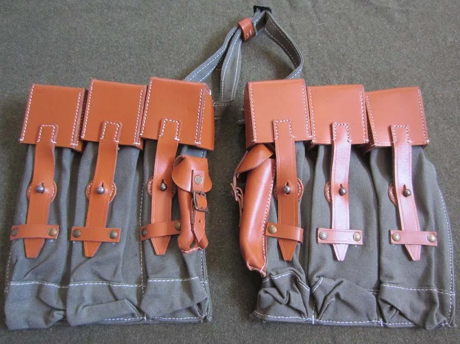 WW2 Пособия по немецкому языку MP44 STG44 боеприпасы подсумок пара Холст& кожаный верх