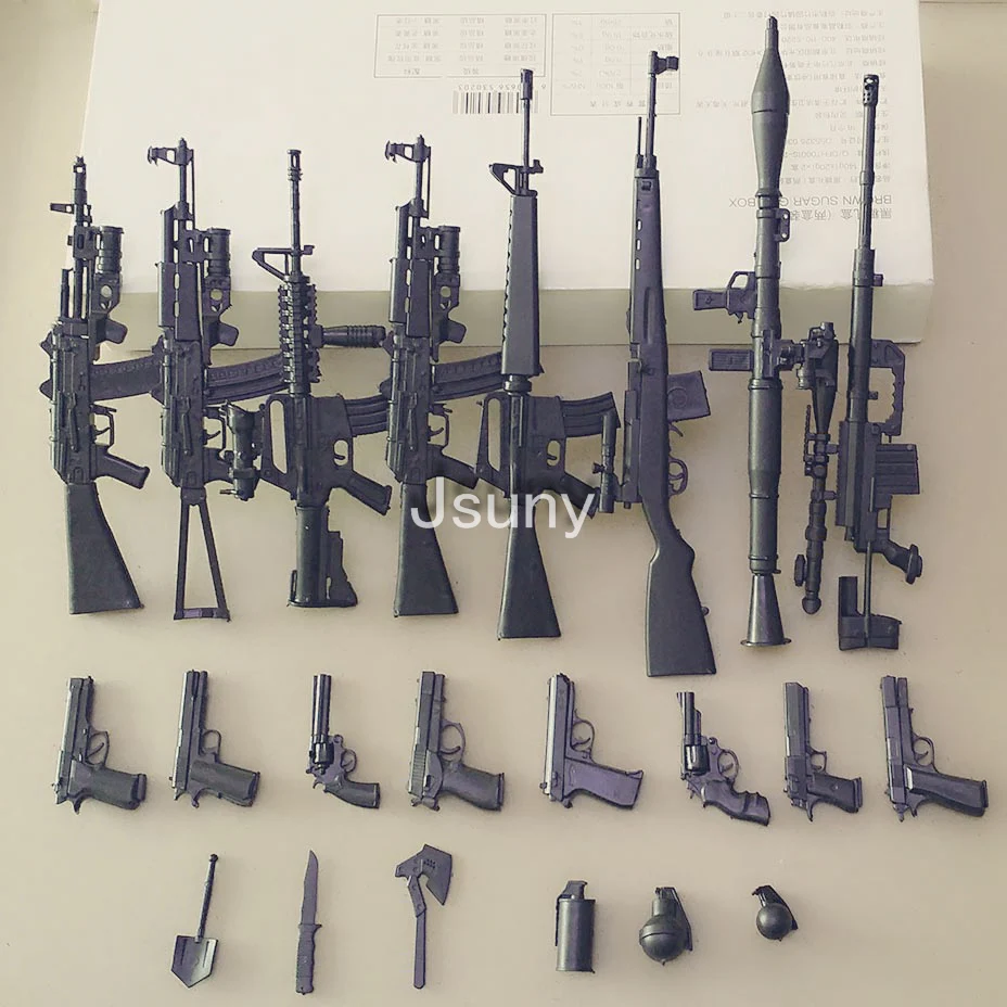 

8PCS/SET + 54 Accessories The Assembly Model of 1:6 Guns M16A4 Series Soldier's Weapon Suit Model Desert Eagle Model Building