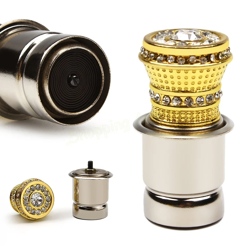 

LEEPEE Universal Car Cigarette Lighter for Ignition DC 12V Auto Crystal Rhinestones Golden Car-styling #SA10594