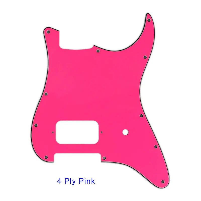 Pleroo гитара 11 винтовых отверстий накладки костюм для fender Tom Delonge гитара Stratocaster US spec Strat с мостом Humbucker - Цвет: 4 ply pink