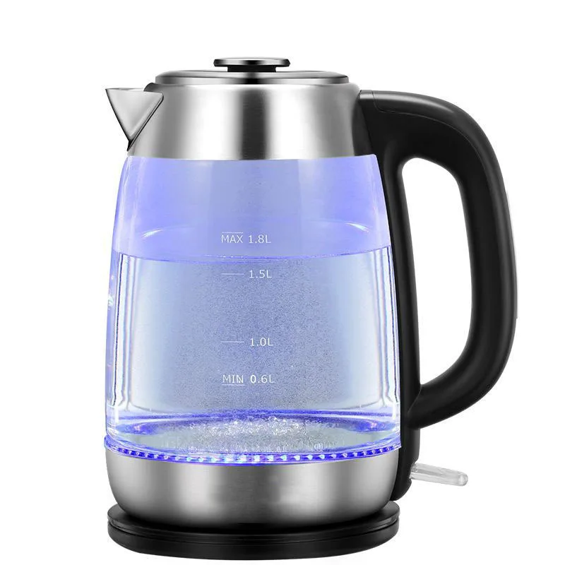 1.8L capacity 1500W thick borosilicate glass body 304 stainless steel