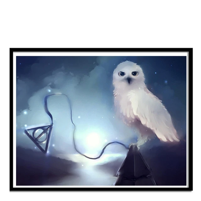 

5D diy diamond painting cross stitch embroidery harry potter Deathly Hallows owl picture mosaic pattern