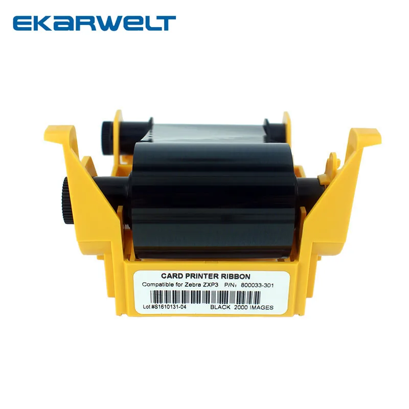 

10pcs Zebra 800033-301 Black Monochrome Printing Tape ribbon 2000prints for Zebra ZXP1 ZXP3 Card Printer