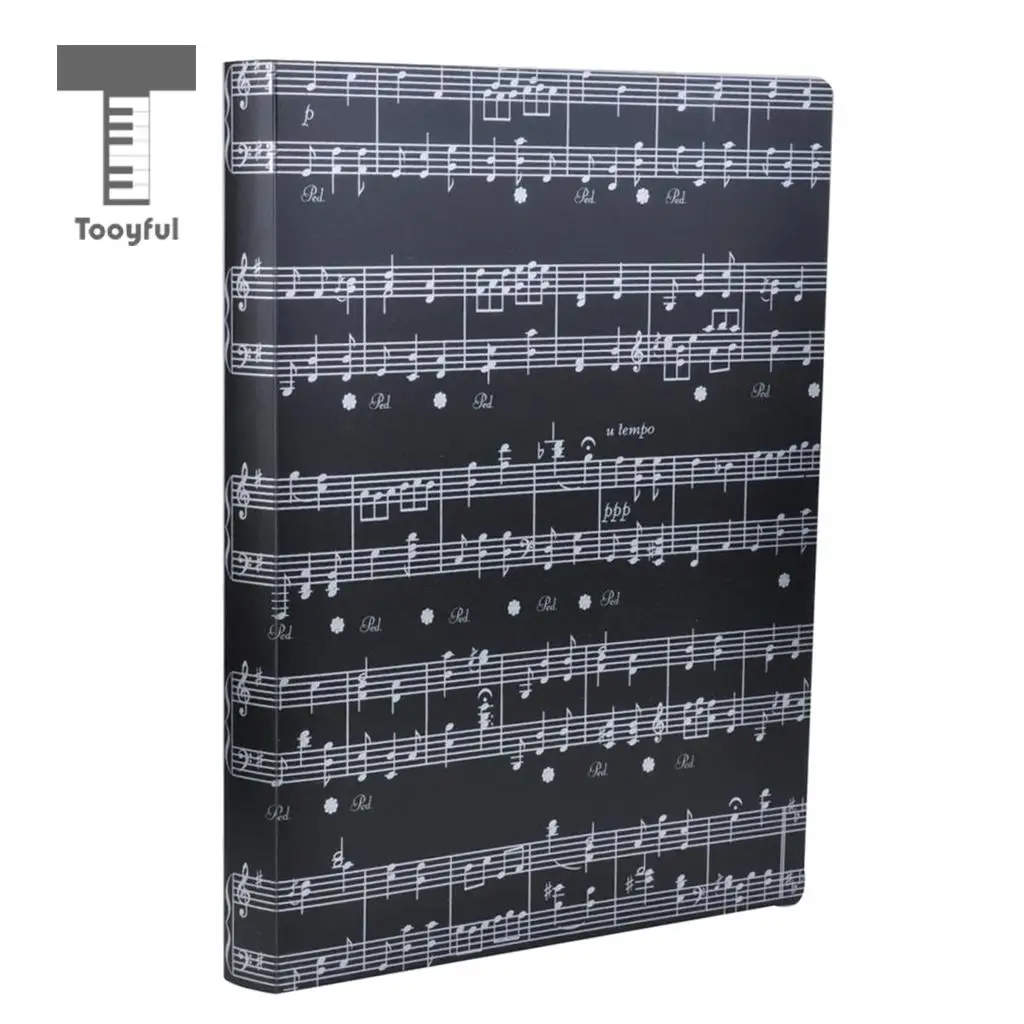 Tooyful Tough Document Organizer File Folder Picture of 5 Line Spectrum for Music Lovers Black