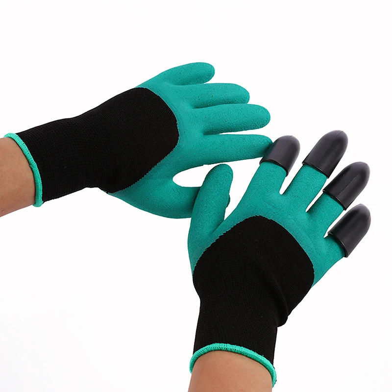 1 Pair/set Garden Gloves 4 ABS Plastic Garden Genie Rubber Gloves With Claws Quick Easy to Dig and Plant For Digging Planting