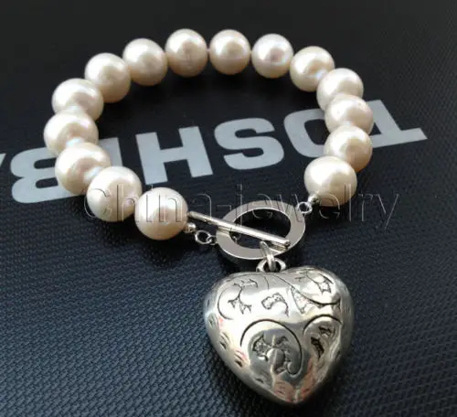 

Beautiful 8" 12mm white round freshwater pearl bracelet - GP clasp^^^@^Noble style Natural Fine jewe SHIPPING 6.2 6.02