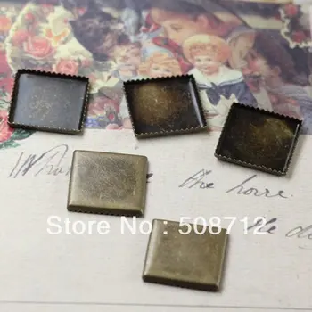 

Free shipping!!! Lead Free 1000pcs/lot 10mm bronze color square Cameo Base Settings,pendant base,pendant settings