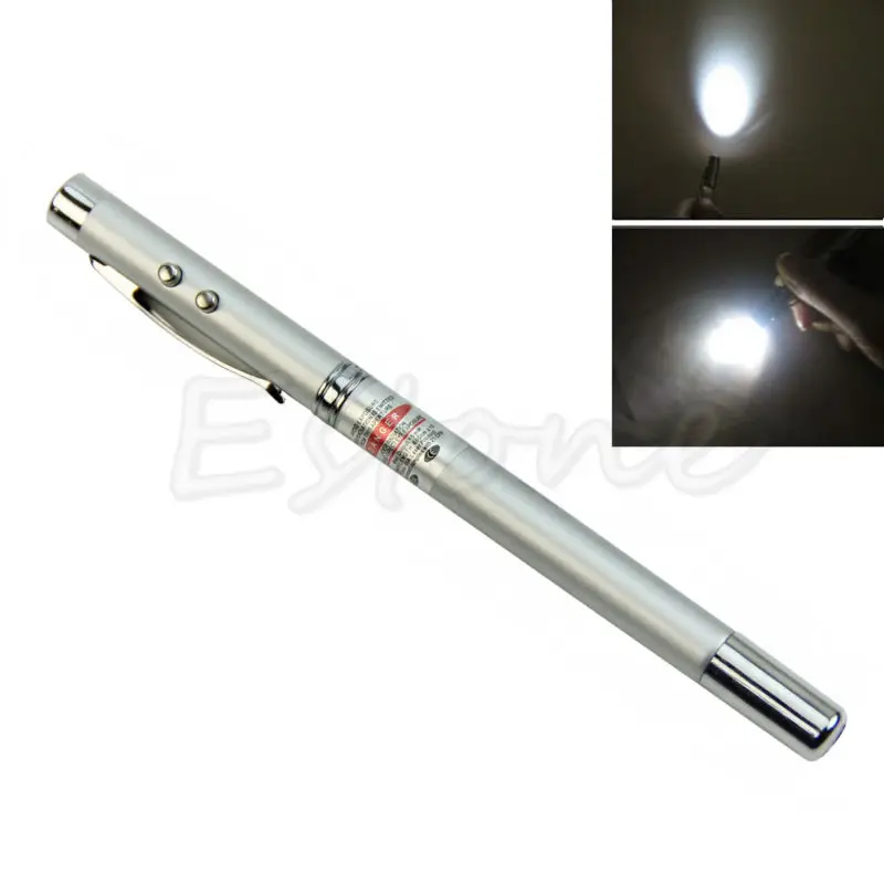 

NoEnName_Null Powerful 4 In 1 Point Telescopic Red Laser Pointer Pen Teaching Tools LED Light Ball Pen Stationery New